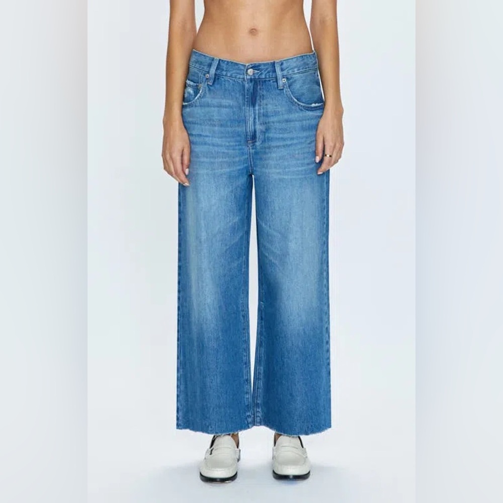 Pistola Jadyn Low Slung Crop Wide Leg Jeans In Amalfi